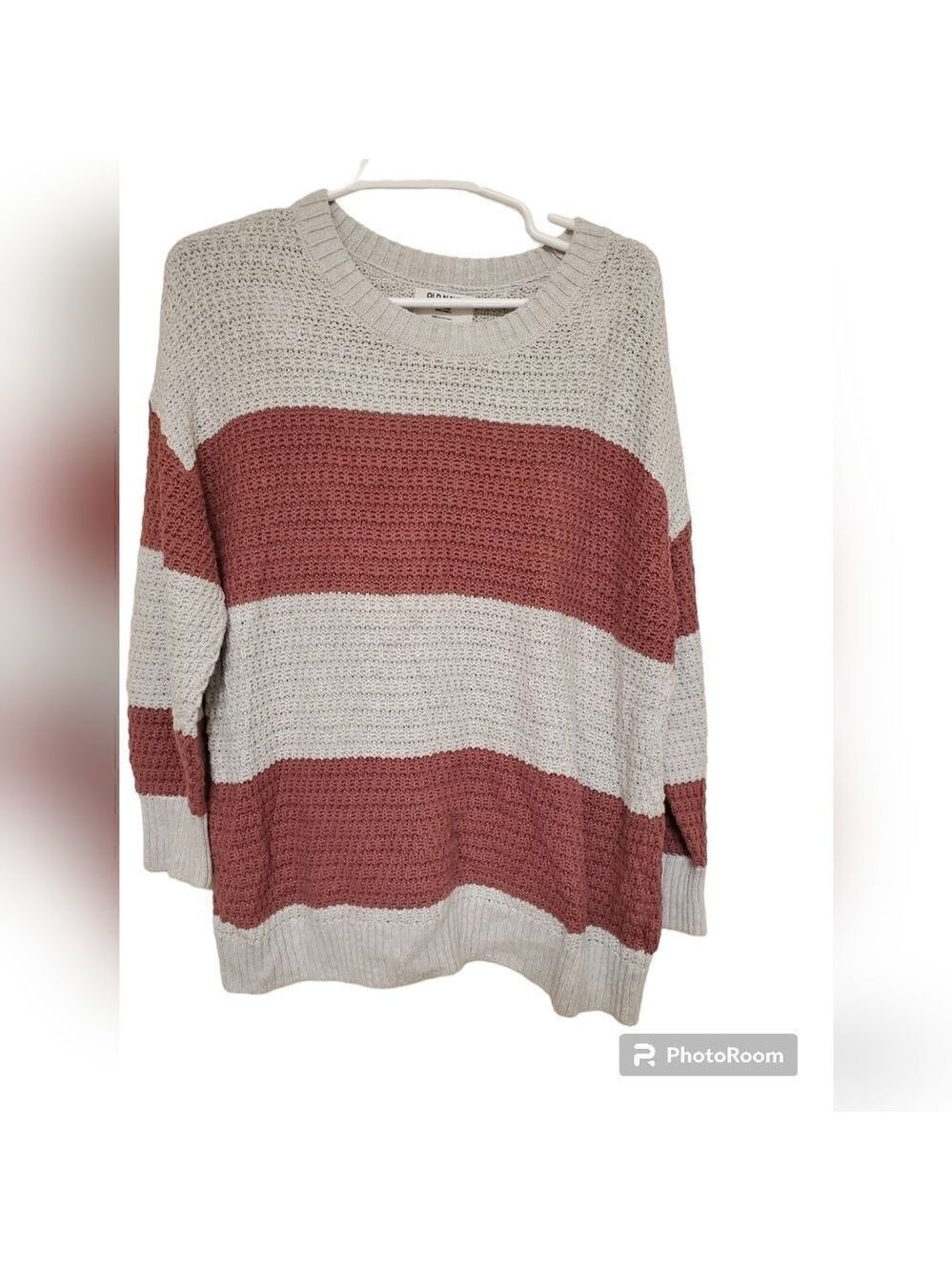 Old Navy Waffle Knit Colorblock Tunic Sweater XLP Petite Cozy Fall